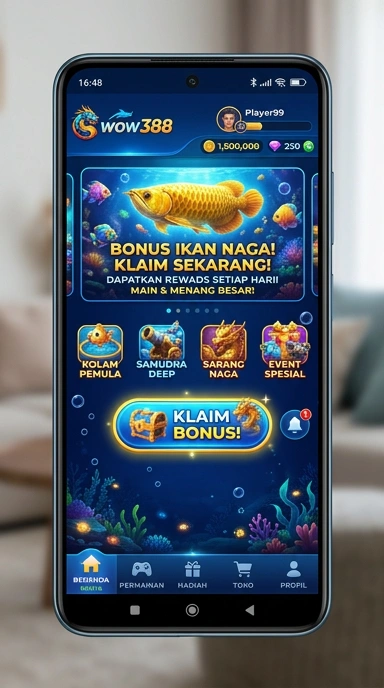 Layar utama wow388 — antarmuka bersih setelah instalasi